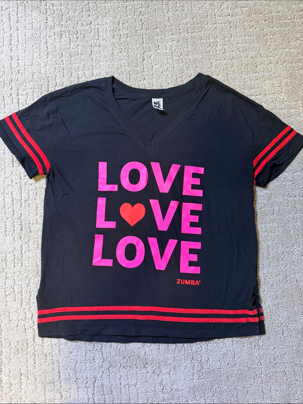 Zumba love v neck tshirt